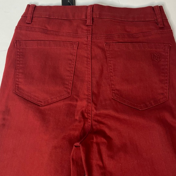 DG2 Diane Gilman Stretch Embroidered Patched Skinny Jeans, Wine Size 6 TALL New! - Picture 6 of 12
